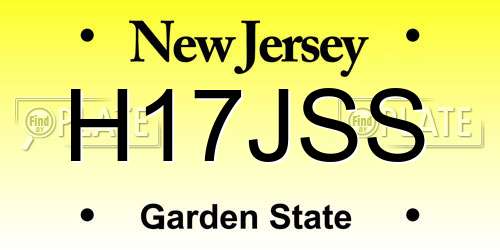 H17JSS New Jersey License Plate