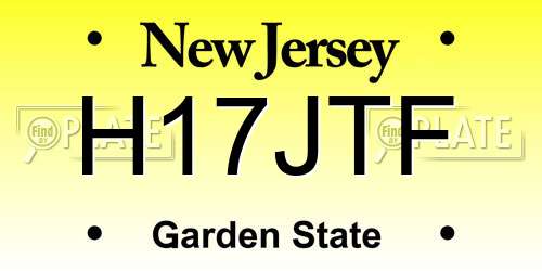 H17JTF New Jersey License Plate