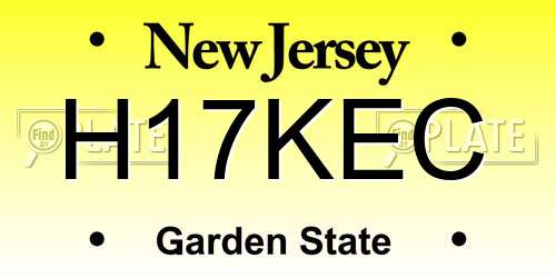 H17KEC New Jersey License Plate