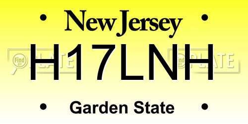 H17LNH New Jersey License Plate