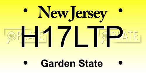 H17LTP New Jersey License Plate