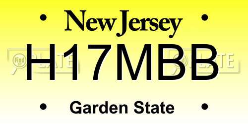 H17MBB New Jersey License Plate