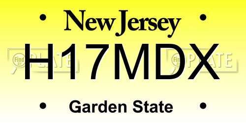 H17MDX New Jersey License Plate