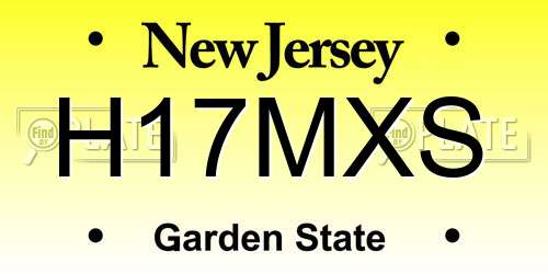 H17MXS New Jersey License Plate