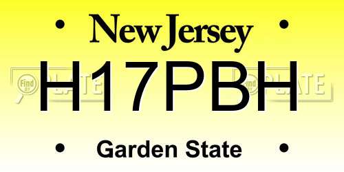 H17PBH New Jersey License Plate