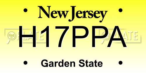 H17PPA New Jersey License Plate