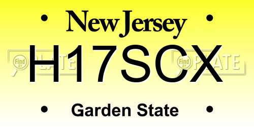H17SCX New Jersey License Plate