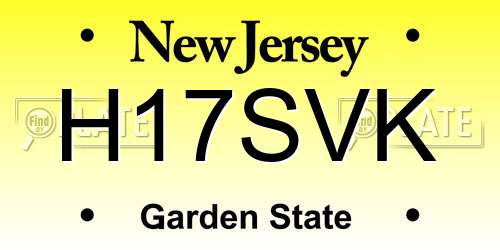 H17SVK New Jersey License Plate