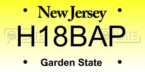 H18BAP New Jersey License Plate