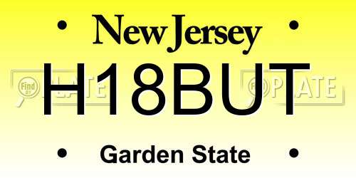 H18BUT New Jersey License Plate