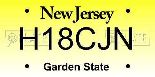 H18CJN New Jersey License Plate