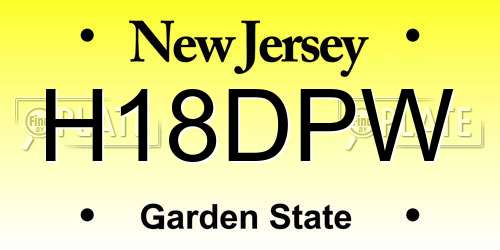 H18DPW New Jersey License Plate