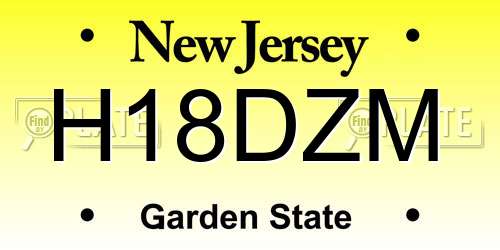 H18DZM New Jersey License Plate