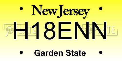 H18ENN New Jersey License Plate
