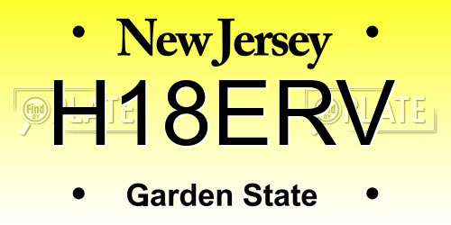 H18ERV New Jersey License Plate