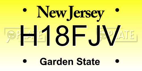 H18FJV New Jersey License Plate