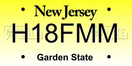 H18FMM New Jersey License Plate
