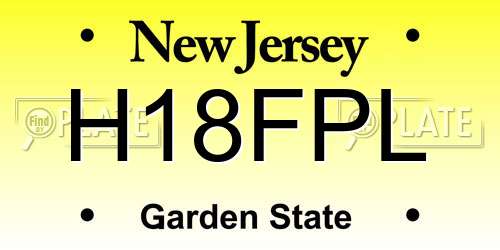 H18FPL New Jersey License Plate