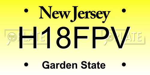 H18FPV New Jersey License Plate