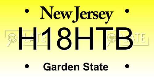 H18HTB New Jersey License Plate
