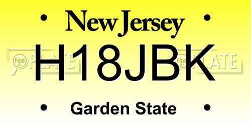 H18JBK New Jersey License Plate