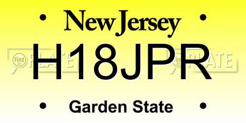 H18JPR New Jersey License Plate