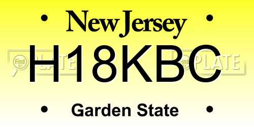 H18KBC New Jersey License Plate