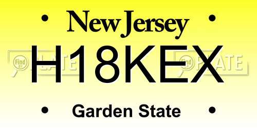 H18KEX New Jersey License Plate