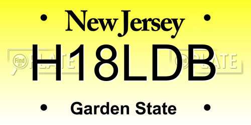 H18LDB New Jersey License Plate
