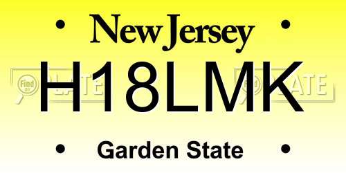 H18LMK New Jersey License Plate