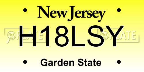 H18LSY New Jersey License Plate