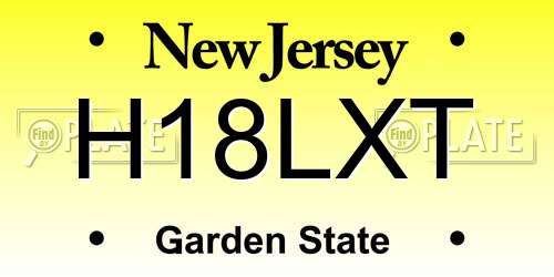 H18LXT New Jersey License Plate
