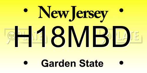 H18MBD New Jersey License Plate