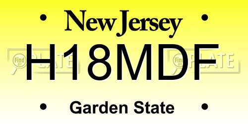 H18MDF New Jersey License Plate