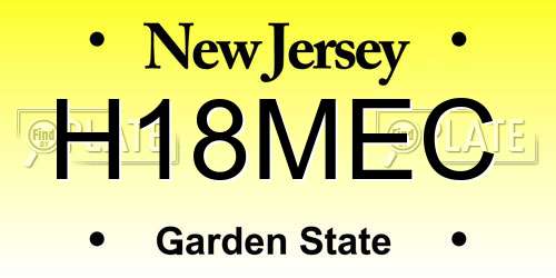 H18MEC New Jersey License Plate