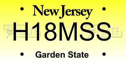 H18MSS New Jersey License Plate