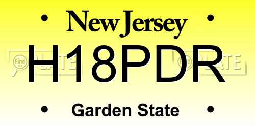 H18PDR New Jersey License Plate