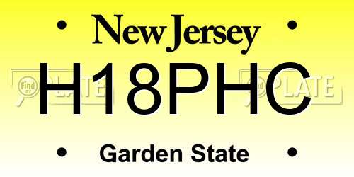 H18PHC New Jersey License Plate
