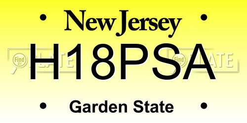 H18PSA New Jersey License Plate