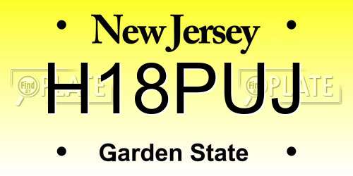 H18PUJ New Jersey License Plate