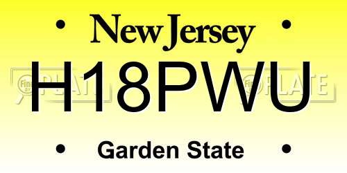 H18PWU New Jersey License Plate