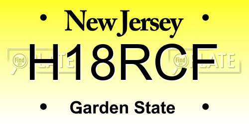 H18RCF New Jersey License Plate