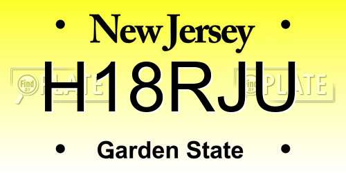 H18RJU New Jersey License Plate