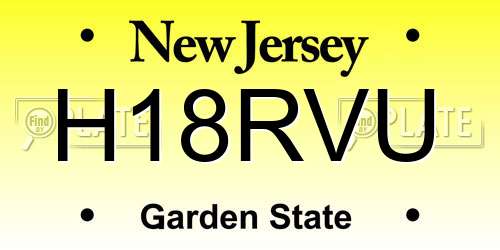 H18RVU New Jersey License Plate