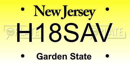 H18SAV New Jersey License Plate