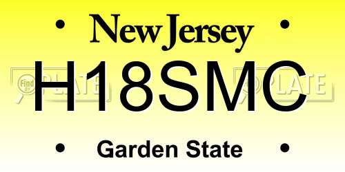 H18SMC New Jersey License Plate
