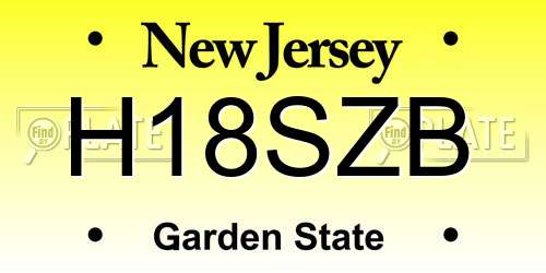 H18SZB New Jersey License Plate