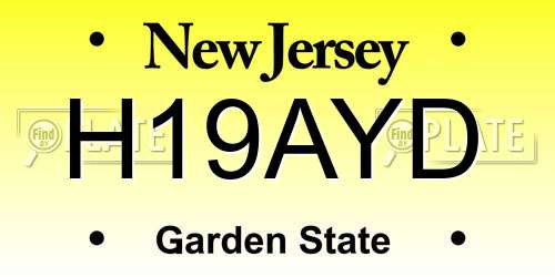 H19AYD New Jersey License Plate