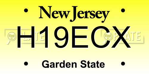 H19ECX New Jersey License Plate