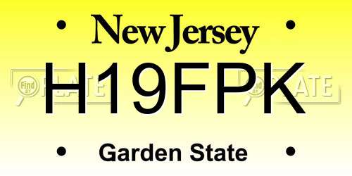 H19FPK New Jersey License Plate